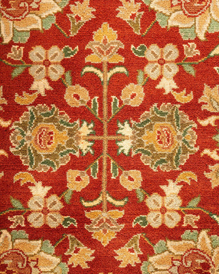 Traditional Mogul Orange Wool Area Rug 9' 3" x 12' 3" - Solo Rugs