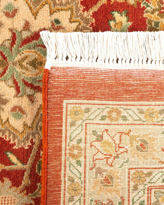 Traditional Mogul Orange Wool Area Rug 9' 3" x 12' 3" - Solo Rugs
