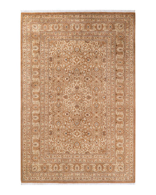 Traditional Mogul Brown Wool Area Rug 6' 2" x 9' 2" - Solo Rugs