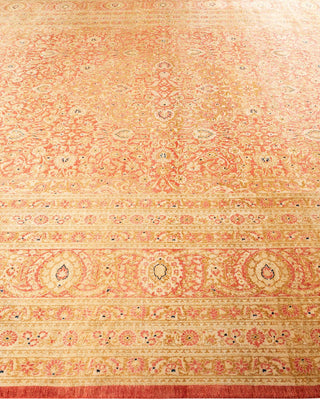 Traditional Mogul Orange Wool Area Rug 9' 2" x 12' 4" - Solo Rugs