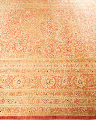 Traditional Mogul Orange Wool Area Rug 9' 2" x 12' 4" - Solo Rugs