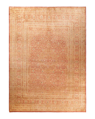 Traditional Mogul Orange Wool Area Rug 9' 2" x 12' 4" - Solo Rugs