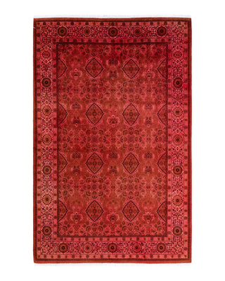 Contemporary Fine Vibrance Brown Wool Area Rug 6' 2" x 9' 6" - Solo Rugs
