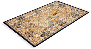 Traditional Mogul Brown Wool Area Rug 2' 8" x 4' 2" - Solo Rugs