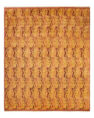 Traditional Mogul Pink Wool Square Area Rug 8' 3" x 8' 3" - Solo Rugs