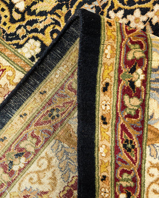 Traditional Mogul Black Wool Area Rug 8' 3" x 14' 4" - Solo Rugs