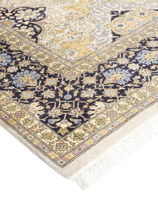 Traditional Mogul Ivory Wool Area Rug 6' 2" x 9' 2" - Solo Rugs