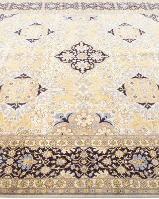 Traditional Mogul Ivory Wool Area Rug 6' 2" x 9' 2" - Solo Rugs