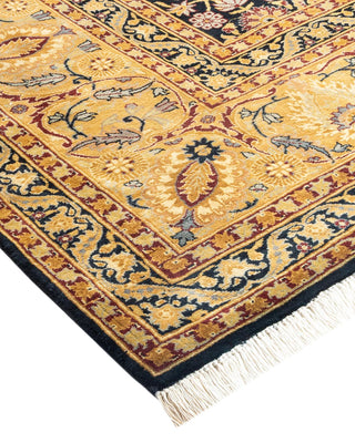 Traditional Mogul Black Wool Square Area Rug 5' 8" x 6' 1" - Solo Rugs
