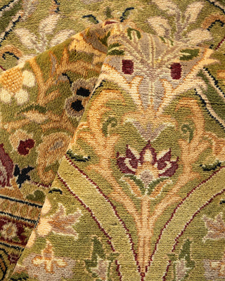 Traditional Mogul Green Wool Runner 5' 2" x 10' 4" - Solo Rugs