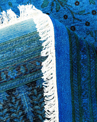 Contemporary Fine Vibrance Blue Wool Square Area Rug 10' 1" x 10' 1" - Solo Rugs
