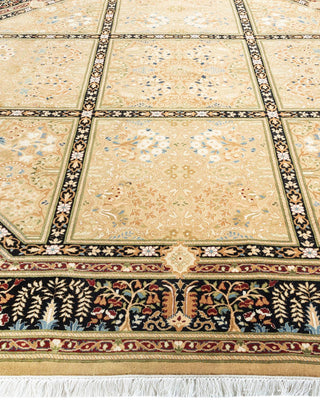 Traditional Mogul Yellow Wool Square Area Rug 8' 1" x 8' 1" - Solo Rugs