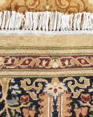 Traditional Mogul Yellow Wool Square Area Rug 8' 1" x 8' 1" - Solo Rugs