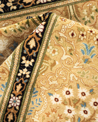 Traditional Mogul Yellow Wool Square Area Rug 8' 1" x 8' 1" - Solo Rugs