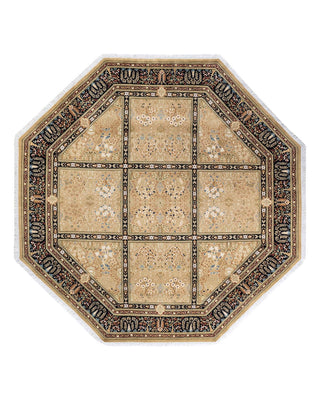 Traditional Mogul Yellow Wool Square Area Rug 8' 1" x 8' 1" - Solo Rugs