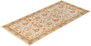 Contemporary Eclectic Ivory Wool Runner 6' 0" x 12' 7" - Solo Rugs
