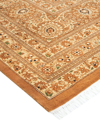 Traditional Mogul Yellow Wool Area Rug 8' 2" x 10' 5" - Solo Rugs