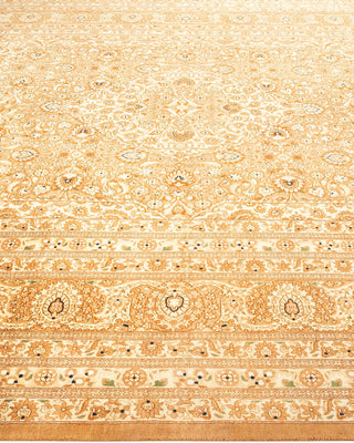 Traditional Mogul Yellow Wool Area Rug 8' 2" x 10' 5" - Solo Rugs
