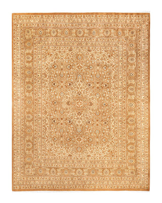 Traditional Mogul Yellow Wool Area Rug 8' 2" x 10' 5" - Solo Rugs