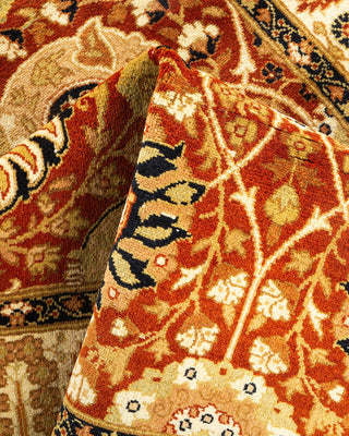 Traditional Mogul Orange Wool Area Rug 3' 0" x 5' 0" - Solo Rugs
