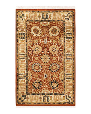 Traditional Mogul Orange Wool Area Rug 3' 0" x 5' 0" - Solo Rugs