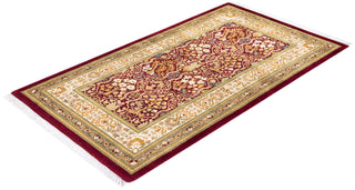 Traditional Mogul Red Wool Area Rug 2' 8" x 4' 8" - Solo Rugs