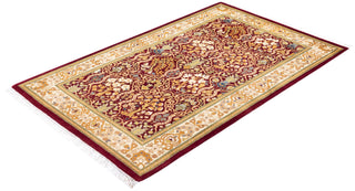 Traditional Mogul Red Wool Area Rug 2' 8" x 4' 3" - Solo Rugs
