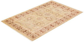 Contemporary Eclectic Orange Wool Area Rug 4' 1" x 6' 4" - Solo Rugs