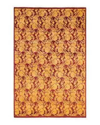 Traditional Mogul Red Wool Area Rug 4' 8" x 7' 1" - Solo Rugs