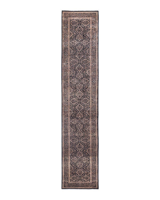 Traditional Mogul Black Wool Runner 2' 7" x 13' 10" - Solo Rugs