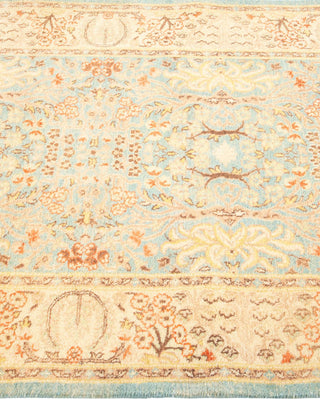 Traditional Mogul Light Blue Wool Runner 2' 7" x 13' 9" - Solo Rugs