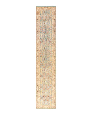 Traditional Mogul Light Blue Wool Runner 2' 7" x 13' 9" - Solo Rugs