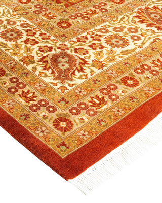 Traditional Mogul Orange Wool Area Rug 8' 3" x 10' 8" - Solo Rugs