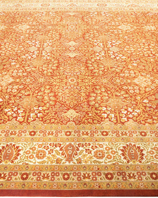 Traditional Mogul Orange Wool Area Rug 8' 3" x 10' 8" - Solo Rugs