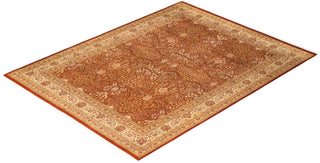 Traditional Mogul Orange Wool Area Rug 8' 3" x 10' 8" - Solo Rugs