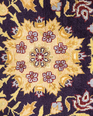 Traditional Mogul Purple Wool Area Rug 8' 0" x 10' 7" - Solo Rugs