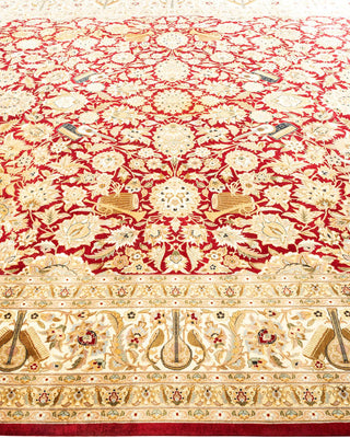 Traditional Mogul Red Wool Area Rug 9' 2" x 12' 4" - Solo Rugs