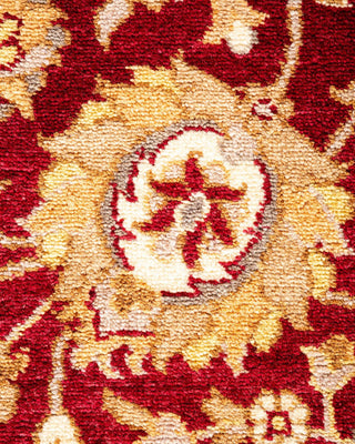 Traditional Mogul Red Wool Area Rug 4' 1" x 6' 0" - Solo Rugs