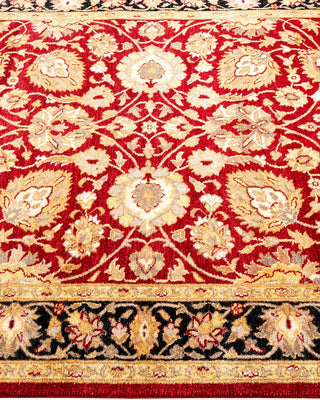 Traditional Mogul Red Wool Area Rug 4' 1" x 6' 0" - Solo Rugs