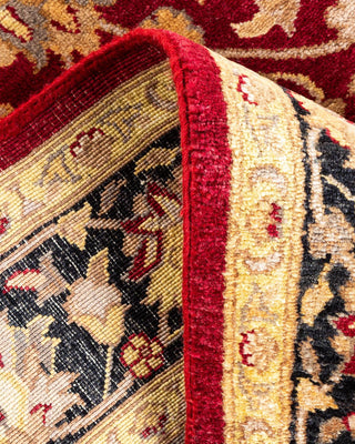 Traditional Mogul Red Wool Area Rug 4' 1" x 6' 0" - Solo Rugs