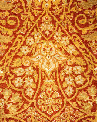Traditional Mogul Orange Wool Area Rug 8' 2" x 10' 2" - Solo Rugs