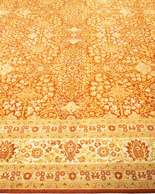 Traditional Mogul Orange Wool Area Rug 8' 2" x 10' 2" - Solo Rugs