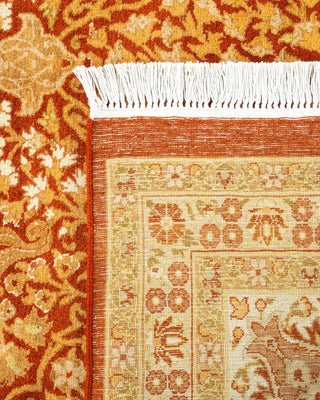 Traditional Mogul Orange Wool Area Rug 8' 2" x 10' 2" - Solo Rugs