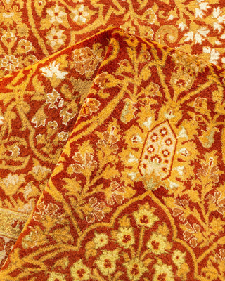 Traditional Mogul Orange Wool Area Rug 8' 2" x 10' 2" - Solo Rugs