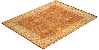 Traditional Mogul Orange Wool Area Rug 8' 2" x 10' 2" - Solo Rugs