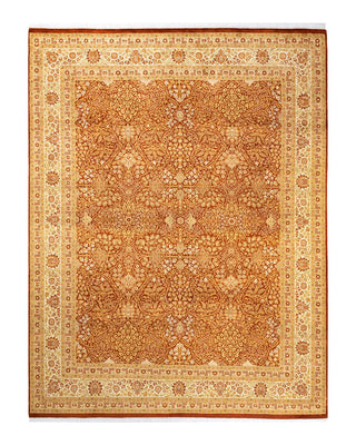 Traditional Mogul Orange Wool Area Rug 8' 2" x 10' 2" - Solo Rugs