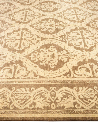 Contemporary Eclectic Ivory Wool Area Rug 7' 10" x 9' 8" - Solo Rugs