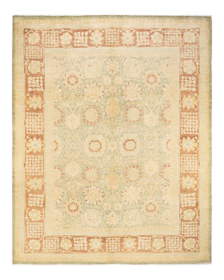 Contemporary Eclectic Green Wool Area Rug 8' 2" x 10' 3" - Solo Rugs