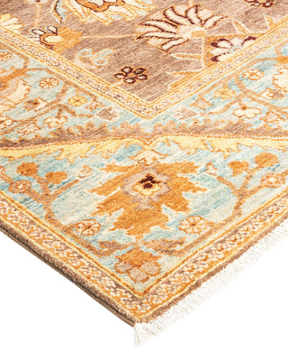 Contemporary Eclectic Brown Wool Area Rug 6' 3" x 8' 10" - Solo Rugs