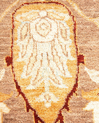 Contemporary Eclectic Brown Wool Area Rug 6' 3" x 8' 10" - Solo Rugs